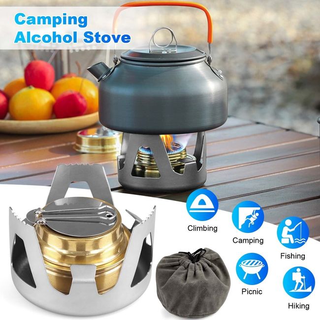 Outdoor Mini Portable Alcohol Stove Burner for Backpacking Hiking Camping Tool