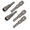 sourcingmap 1/4-inch Shank 5/16 Inch Hex Socket Nut Setter Driver Bit Adapter Magnetic 5pcs