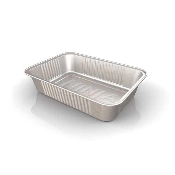 Ninja XSKTRYLRXL Woodfire Large Grease Tray Liners, Compatible with OG800 and OG900 Series, 5.91'' X 8.66'' X 1.97'', Pack of 10 Disposable Aluminum Foil Drip Pan, Silver