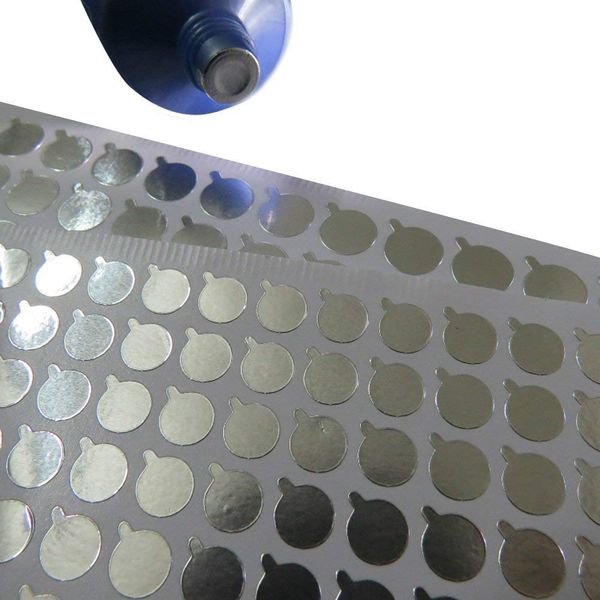 6 Sheets(360Pcs) 15mm Aluminum Foil Film Sticker Seal for Bottles Stopper Sealing Strip for Toothpaste Soft Tube Cosmetic Essentiol Oil Bottles Makeup Storage Containers