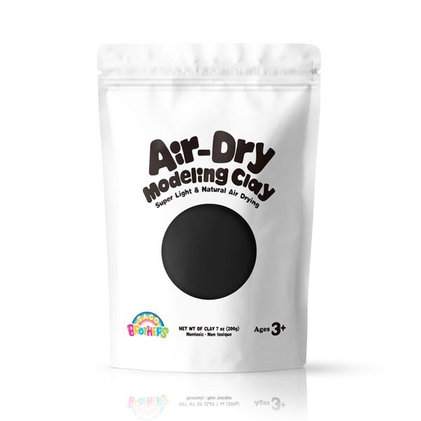 Sago Brothers Modeling Clay for Kids - Black,7 oz Molding Magic Clay for Kids Air Dry, Super Soft Clay for DIY Slime, Ultra Light Air Dry Modeling Clay for Toddlers Children Teens