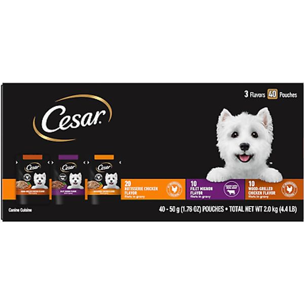 Cesar Wet Dog Food 40 Count Multipack