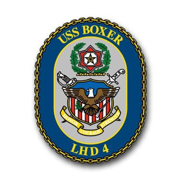 US Navy Ship USS Boxer LHD-4 Decal Sticker 3.8" 6-Pack