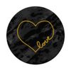 Golden Heart Love Black PopSockets with Interchangeable PopGrip
