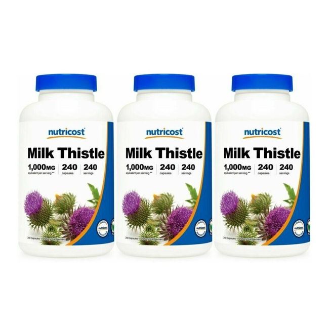 Milk Thistle 1000mg Equivalent 3X240 Vegetarian Caps Nutricost