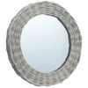 CHARMMA Mirror Natural Wicker Wicker 23.6 inches Diameter,Mirrors-287628