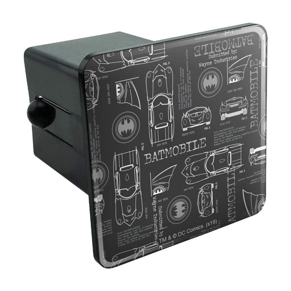 GRAPHICS & MORE Batman Batmobile Blueprint Pattern Tow Trailer Hitch Cover Plug Insert