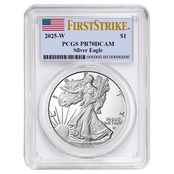 2025-W Proof $1 American Silver Eagle PCGS PR70DCAM FS Flag Label