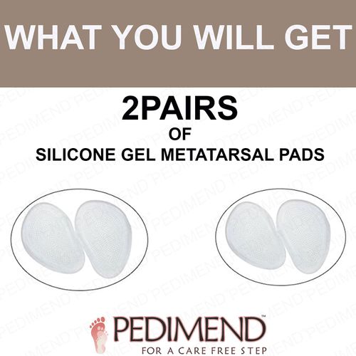 Pedimend Metatarsal Pads, High Heel Insoles Gentle Forefoot Cushioning Ball of Foot Cushion Pads for Rapid Pain Relief, Prevent Blisters and Calluses, 2 Pair Foot Pads
