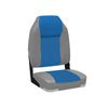 High Back Deluxe Folding Boat Seat (Grey/Blue)