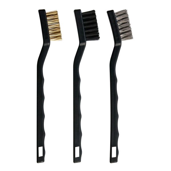 Sundry SWB-3 Wire Brush, Set of 3 (Brass/Stainless Steel/Nylon), Total Length 7.1 inches (180 mm), Water Circulation, Stove, Dirt Remover, Rust Removal, Cleaning, Cleaning Set