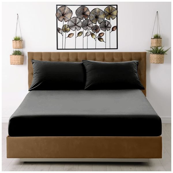 Fitted Sheet Single Bed - Black Bedding Sheet - Plain Dyed Microfiber Bedsheets