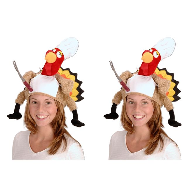 Beistle Plush Chef Turkey Hat Pack of 2