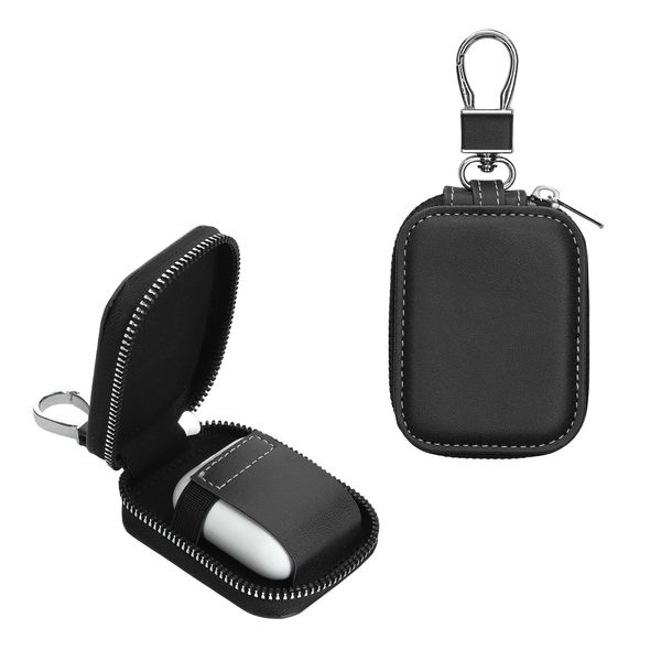 kwmobile In-ear Headphones Case - Pouch Anti-Scratch PU Leather 6 x 5 cm Black