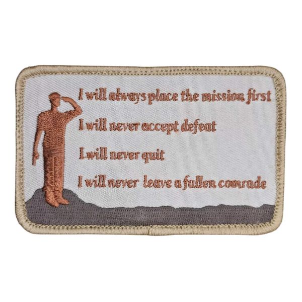 SOLDIER'S CREED DESERT MILITARY ARMY TACTICAL HOOK MORALE PATCH