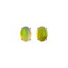 Franki Baker Sterling Silver & Iridescent Ethiopian Fire Opal Gemstone Oval Stud Earrings.