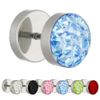 Treuheld Piercing Fake Plug - Silber - Schutzschicht - Kristall [2.] - schwarz