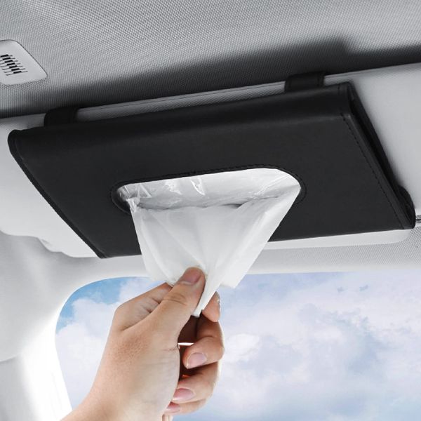 RYOHIN Lab Sun Visor Tissue Case Car Thin Holder 1 Piece (Black)
