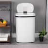 Pemberly Row 13 Gallon Stainless Steel Motion Sensor Automatic Trash Can - White