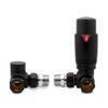 Black Corner TRV Thermostatic Radiator Towel Rail Valves