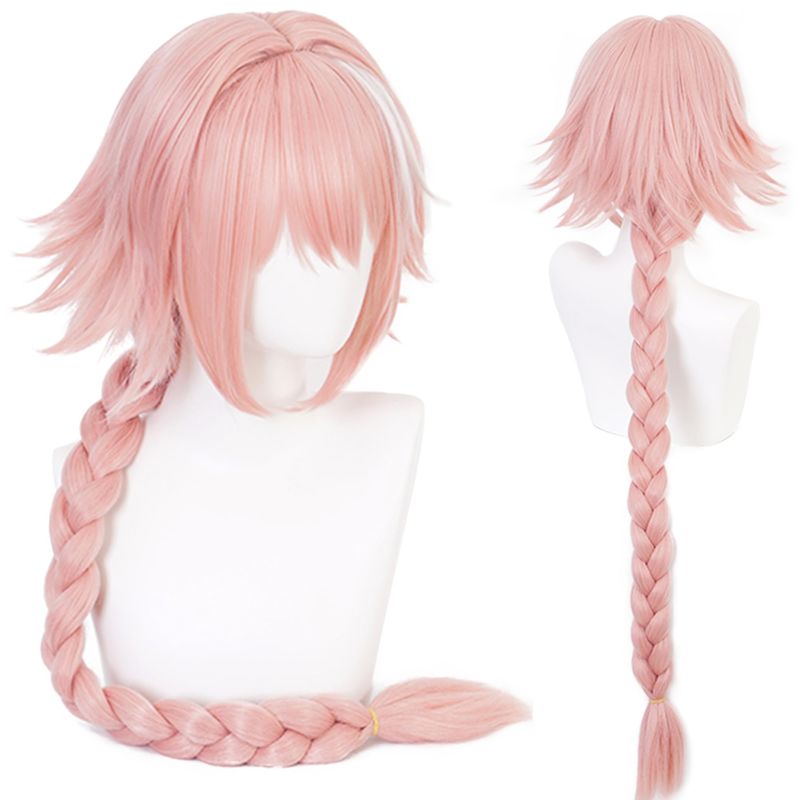 Astolfo Cosplay Wig Fate Apocrypha Women and Girl Long Pink Braid Anime ...