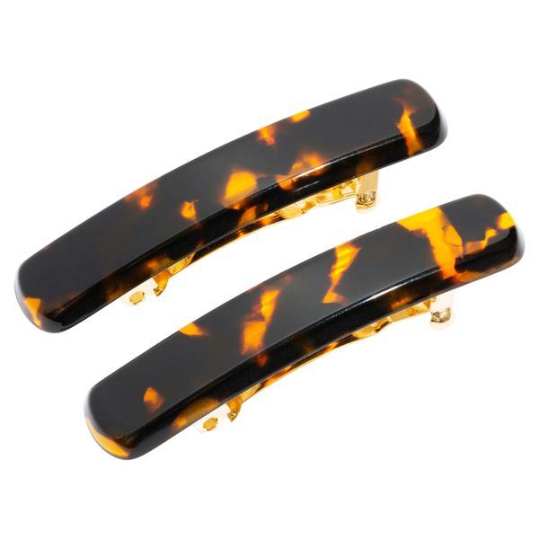 France Luxe Mini Rectangle Barrette Pair, Vesuvio