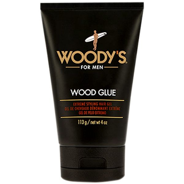 Woody's Wood Glue Extreme Styling Gel for Men, Intense Long-lasting Hold with No Flaking, Quick-drying, Retains Moisture, Suitable for All Hair Types and Hair Styles, 4 oz - 1 pack