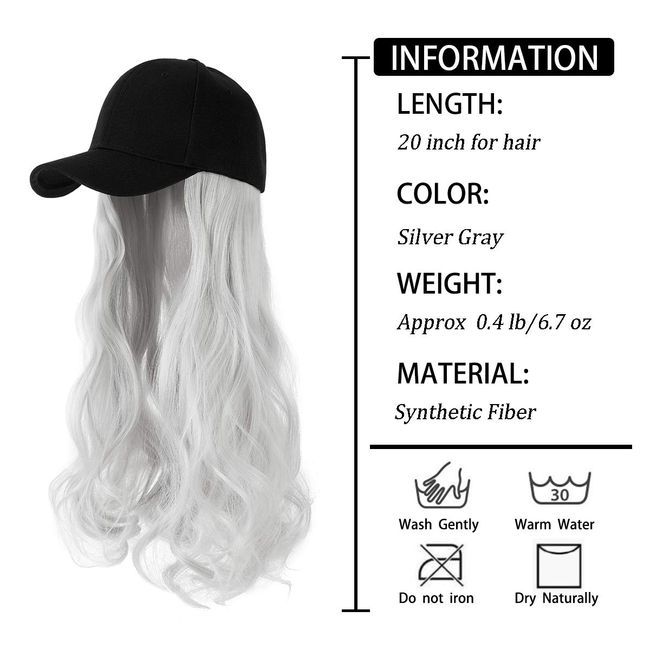  AynnQueen Baseball Cap with Hair Extensions for Women