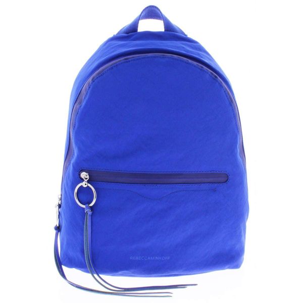 Rebecca Minkoff Womens Nylon Adjustable Backpack Blue Medium