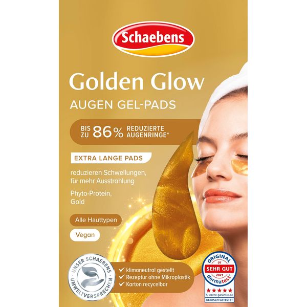 Schaebens Golden-Glow Augen Gel-Pads - Multi Effekt - reduzieren Augenringe und Schwellungen VEGAN