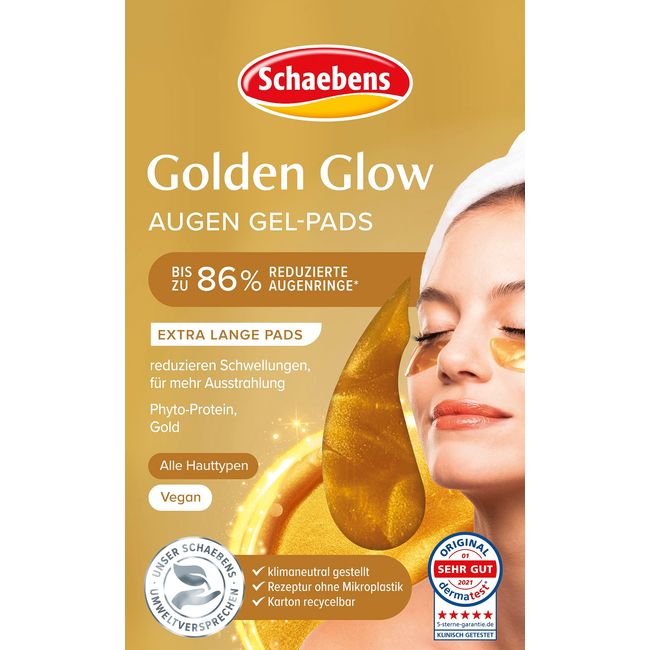 Schaebens Golden-Glow Augen Gel-Pads - Multi Effekt - reduzieren Augenringe und Schwellungen VEGAN