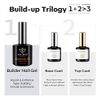 Modelones Builder Gel with Top Coat and Base Coat Set, 3Pcs No Wipe Base and Top Coat Gel Nail Polish with Gel Builder for Nails, Hard Gel Nail Strengthener Extension Builder Gel in a Bottle
