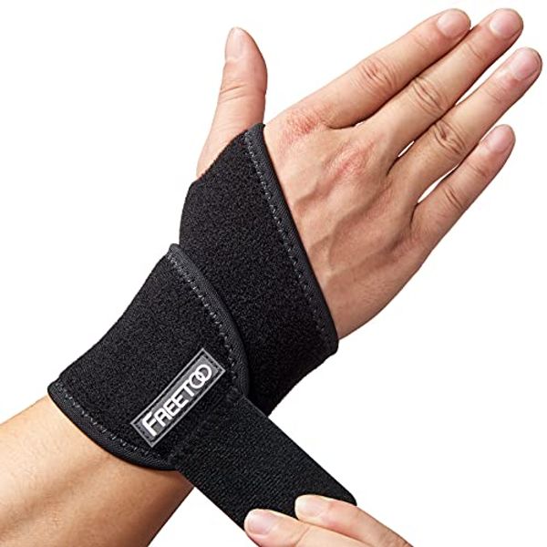 FREETOO Wrist Supporter [Recommended by Judo Therapist] Tendonitis Supporter, Odor Resistant, Sweat Absorbent, Quick Drying, Injury Prevention, Men and Women, Unisex, Sports, Housework, Childcare, Computer/Smartphone Operation, Black