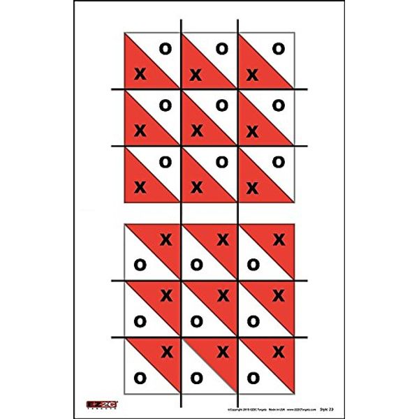 Tic-Tac-Toe EZ2C Targets Style 23 ~ Fun Shooting Range Game Target (25 Pack)