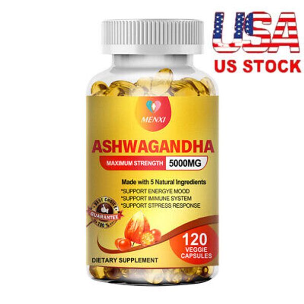 Ashwagandha & Black Pepper Extract 5000mg (Rhodiola, Turmeric , Ginger, Vitamin)