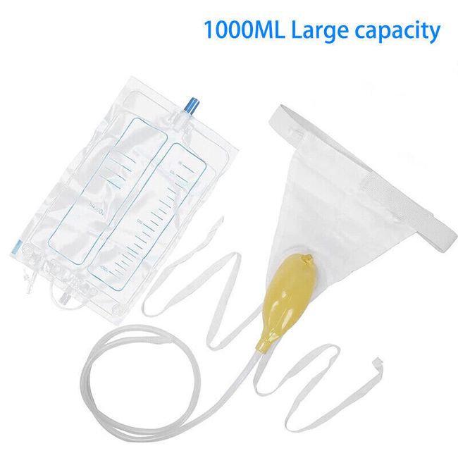 Portable urine bag collector catheter 1000ml male wearable male urinal KIT