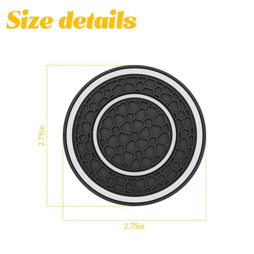 Osilly Car Coasters for Cup Holder, 2.75 Inch No-Slip Anti Dust Insert Coaster, Universal Auto Waterproof Coasters Silicon Insulation Cup Mats for Woman Man, Suit for Vehicle (Black/White, 4PCS)