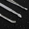 BEZOX Professional Cuticle Pusher 3pcs, Premium Stainless Steel Cuticle Trimmer UV Gel Polish Remover - Cuticle Removal Fork Nail Art cleaner Trimmer