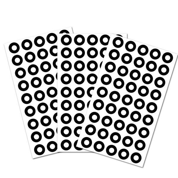 Black Hole Reinforcement Stickers Paper Hole Protectors Round Self-Adhesive 0.25" Diameter Hole Labels 1800 Pcs