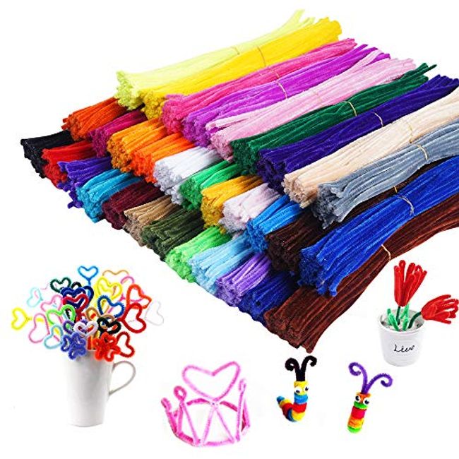 100 Pcs Pipe Cleaners 10 Colors Chenille Stems for DIY Art