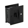 Privacy Sliding Door Lock with Pull, Solid Brass Pocket Door Privacy Lock, Matte Black, 1 Pack