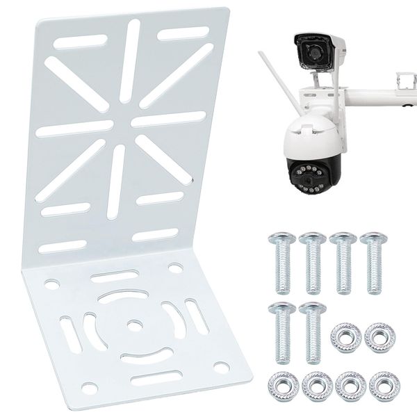 L-Shape Wall Mount Bracket Universal for CCTV Camera Security Camera, Metal Joint Mount CCTV Camera Universal Holes Installation Bracket