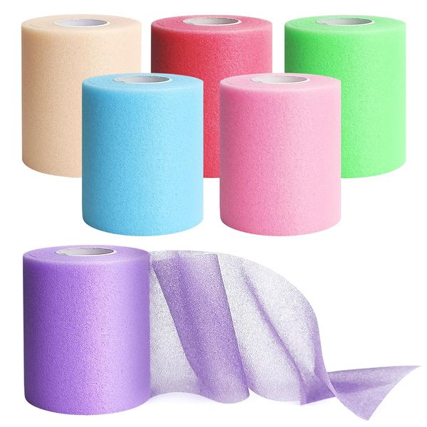 Pre-wrap Athletic Tape,6 Roll Pre wrap Headbands for Hair Soccer,Foam Underwrap Sports Wrap for Ankles Wrists Hands Knees Elbows 2.75 Inches X 12 Yards