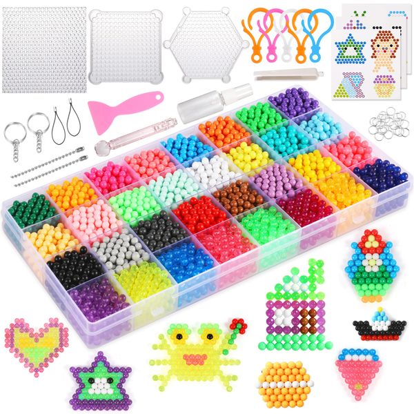 Eenua Non-Iron Fuse Beads Kit 3220 Pcs Beads in 32 Colors Unlimited Creativity Starter Kit