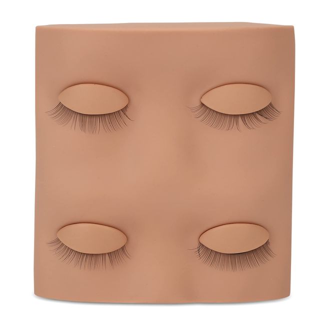 Eyelashes Extension Mannequin Head, with Removable Eyelids Simulation Design Silicone Makeup Practice Face for Makeup Training (Complexion)