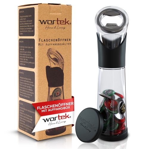 wortek Bottle Opener with Collection Container - Drinks Opener Beer Opener Beer Bottle Opener Camping Accessories - Father's Day Gift for Dad Gift Father's Day Gifts for Men Father's Day Gift Men
