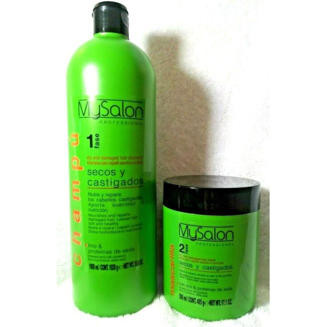 MySalon Professional Shampoo for Dry & Damaged Hair -1000ml/36.0oz + Mask 500ml