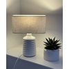 Cream Off White Textured 100% Linen Rounded Rectangle Lampshade