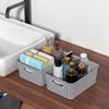 Xeabia Plastic Weave Storage Baskets, Small Plastic Storage Baskets for Cupboard, Gray, 6 Packs