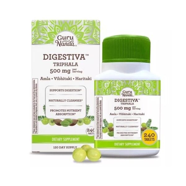 GuruNanda Digestiva Triphala Digestion Cleansing Dietary Supplement 240ct 09/24